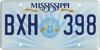 MS license plate BXH398