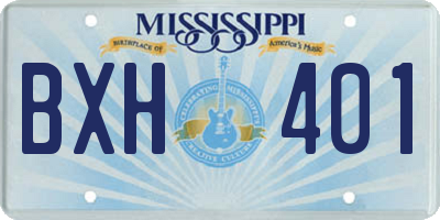 MS license plate BXH401