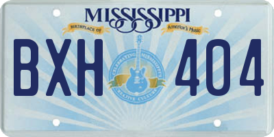MS license plate BXH404