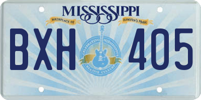MS license plate BXH405