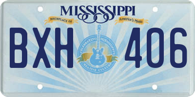 MS license plate BXH406