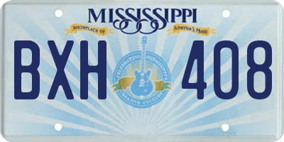 MS license plate BXH408