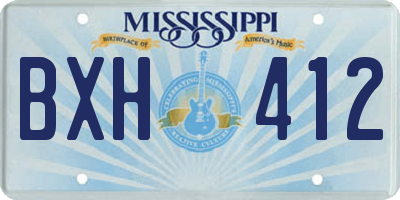 MS license plate BXH412