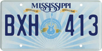 MS license plate BXH413