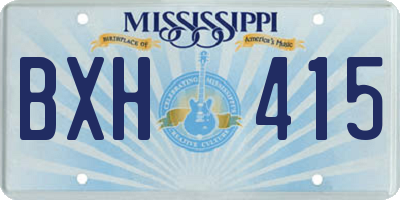 MS license plate BXH415