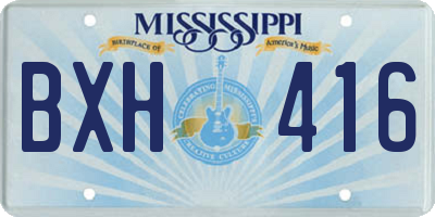 MS license plate BXH416