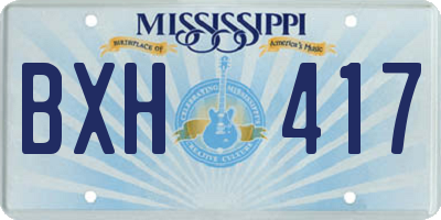 MS license plate BXH417