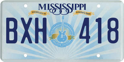 MS license plate BXH418