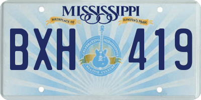 MS license plate BXH419