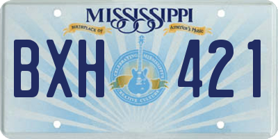 MS license plate BXH421