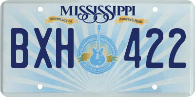 MS license plate BXH422