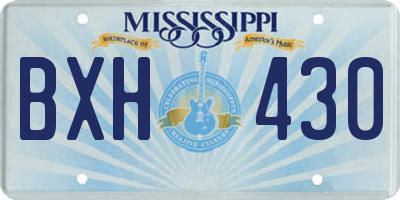 MS license plate BXH430