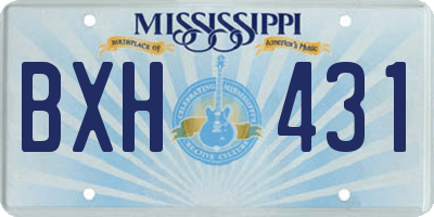 MS license plate BXH431