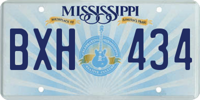 MS license plate BXH434