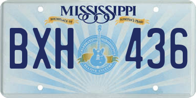 MS license plate BXH436