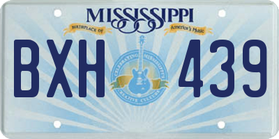 MS license plate BXH439