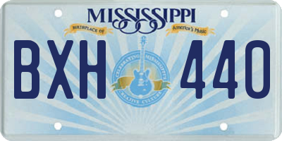 MS license plate BXH440