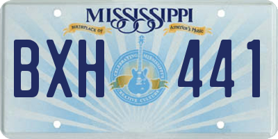 MS license plate BXH441