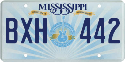 MS license plate BXH442