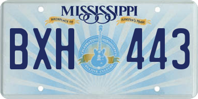 MS license plate BXH443