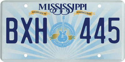 MS license plate BXH445