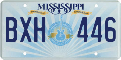 MS license plate BXH446
