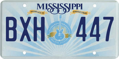 MS license plate BXH447