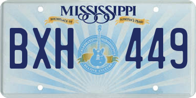 MS license plate BXH449