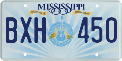 MS license plate BXH450