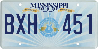 MS license plate BXH451