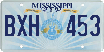 MS license plate BXH453