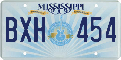 MS license plate BXH454