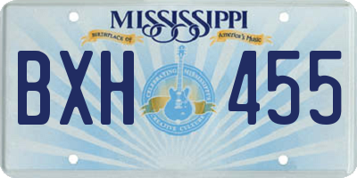 MS license plate BXH455