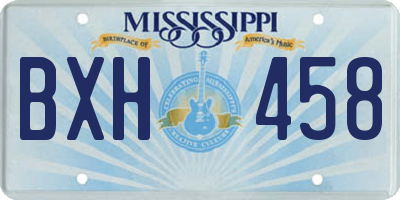 MS license plate BXH458