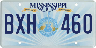 MS license plate BXH460
