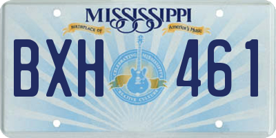 MS license plate BXH461