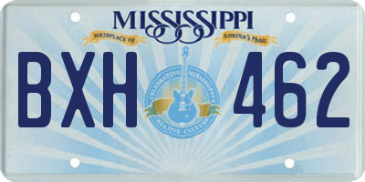 MS license plate BXH462