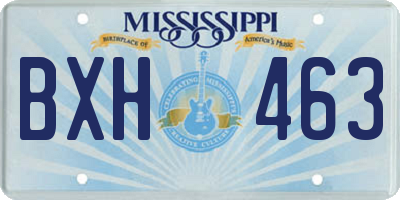 MS license plate BXH463