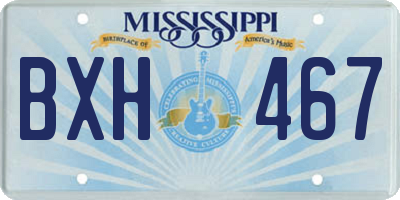 MS license plate BXH467