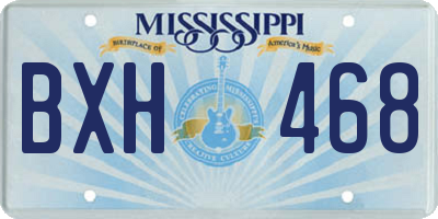 MS license plate BXH468