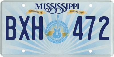MS license plate BXH472