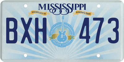 MS license plate BXH473