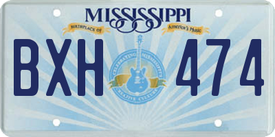 MS license plate BXH474