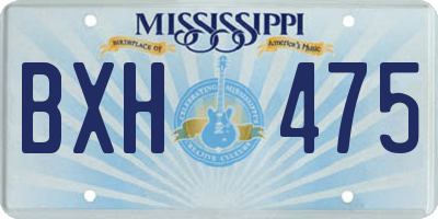 MS license plate BXH475
