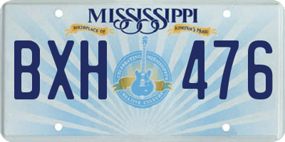 MS license plate BXH476