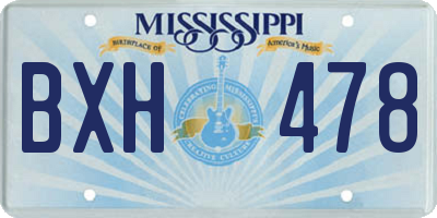 MS license plate BXH478