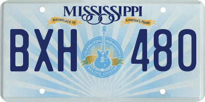 MS license plate BXH480