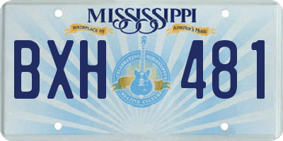 MS license plate BXH481