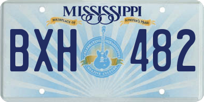 MS license plate BXH482