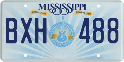 MS license plate BXH488